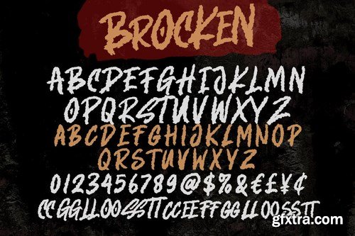 Brocken - Caps Rough Font