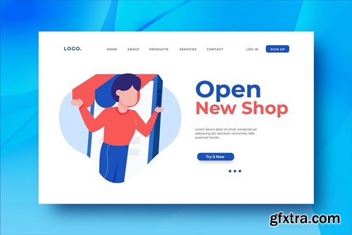 Open New Shop Landing Page Illustration