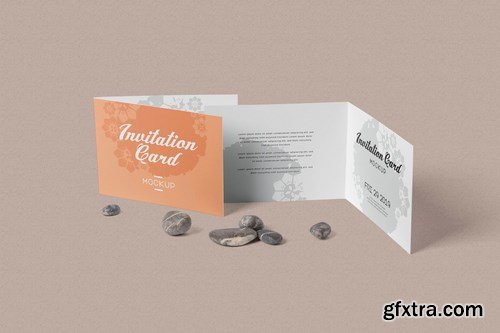 Landscape Bi-Fold Invitation Card Mockups