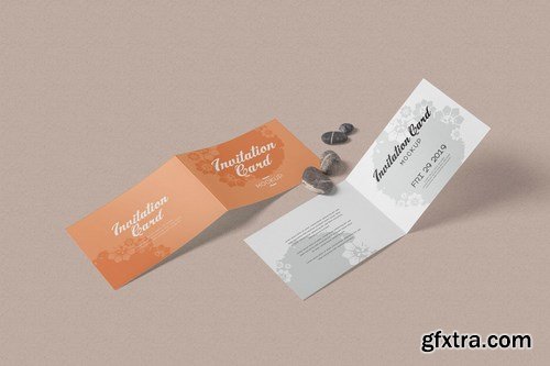 Landscape Bi-Fold Invitation Card Mockups