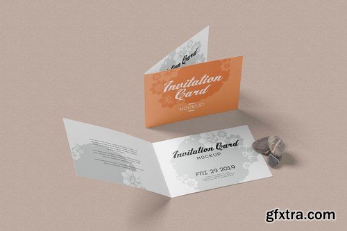 Landscape Bi-Fold Invitation Card Mockups