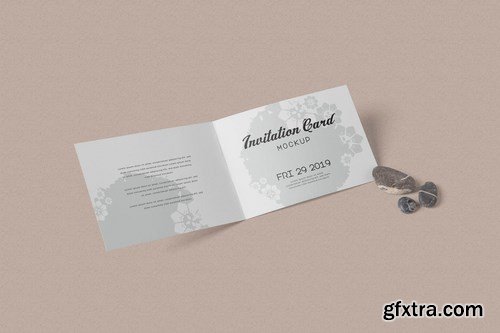 Landscape Bi-Fold Invitation Card Mockups