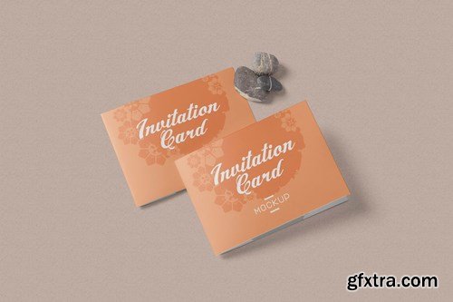 Landscape Bi-Fold Invitation Card Mockups