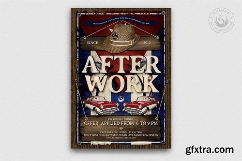 Cuban After Work Flyer Template