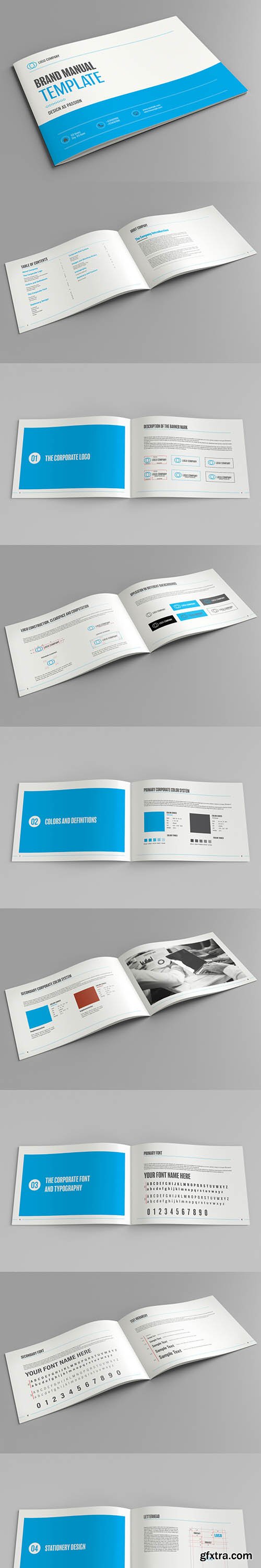 Brand Manual Layout with Blue Accents 185282615