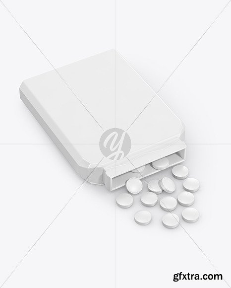 Opened Flat Pills Bottle Mockup 54701