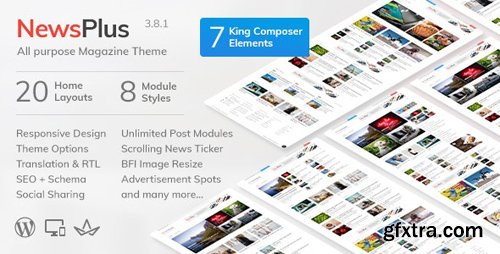ThemeForest - NewsPlus v3.8.1 - News and Magazine WordPress theme - 4208250