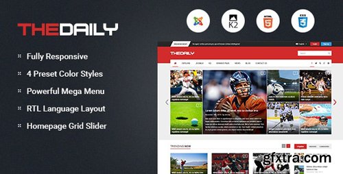 ThemeForest - TheDaily v3.9.6 - Responsive News Portal Joomla Template - 10145877