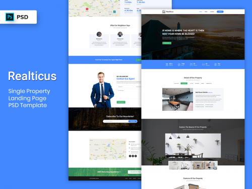 Single Property Landing Page PSD Template - single-property-landing-page-psd-template