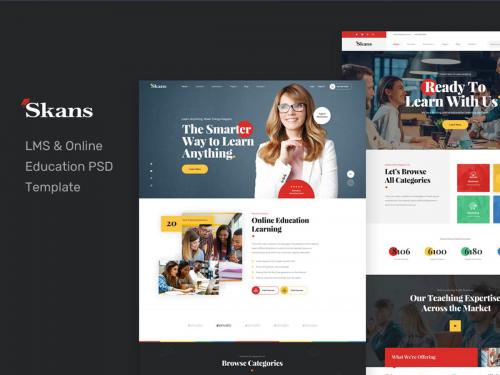 Skans - LMS & Online Education PSD Template - skans-lms-online-education-psd-template