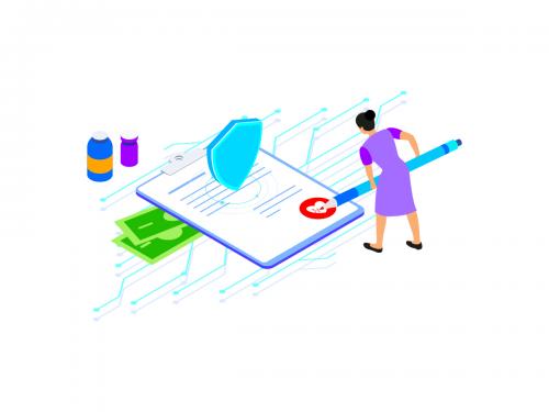 Smart Contract on Blockchain Isometric Illustration 1 - TU - smart-contract-on-blockchain-isometric-illustration-1-tu