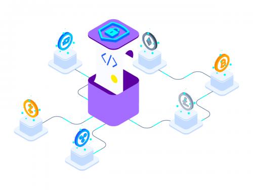 Smart Contract on Blockchain Isometric Illustration 2 - TU - smart-contract-on-blockchain-isometric-illustration-2-tu