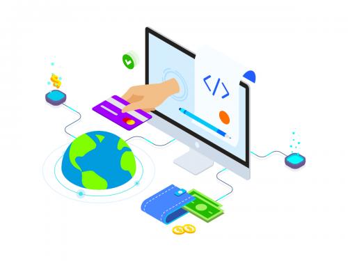 Smart Contract on Blockchain Isometric Illustration 5 - TU - smart-contract-on-blockchain-isometric-illustration-5-tu