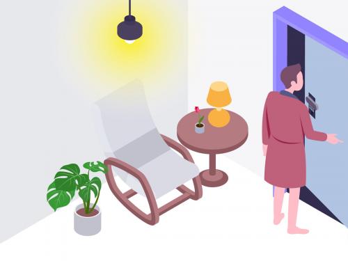 Smart Door Isometric Illustration - smart-door-isometric-illustration