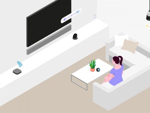 Smart Home Living Room Isometric Illustration - smart-home-living-room-isometric-illustration-ae0de58a-4d82-4b5c-a3d9-4f592135845c