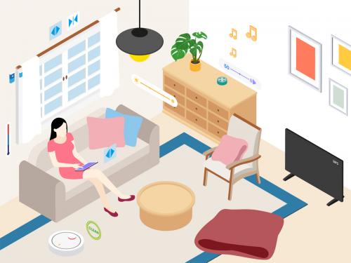 Smart Home Livingroom Isometric Illustration - smart-home-livingroom-isometric-illustration-8789b326-c78c-411b-89a0-5e2d94cd84ac