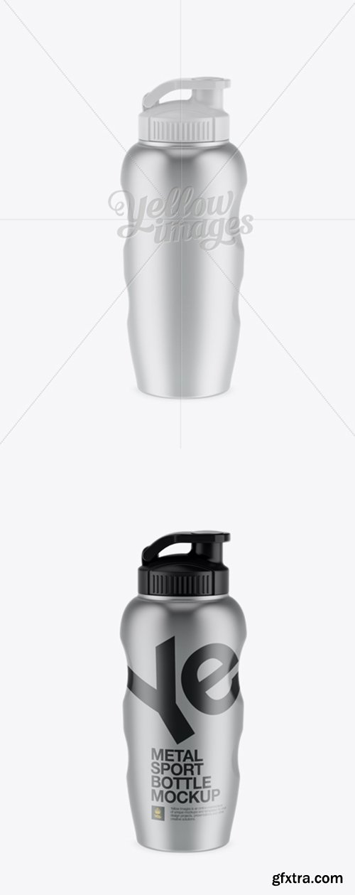 Metallic Sport Bottle Mockup Front View 15483