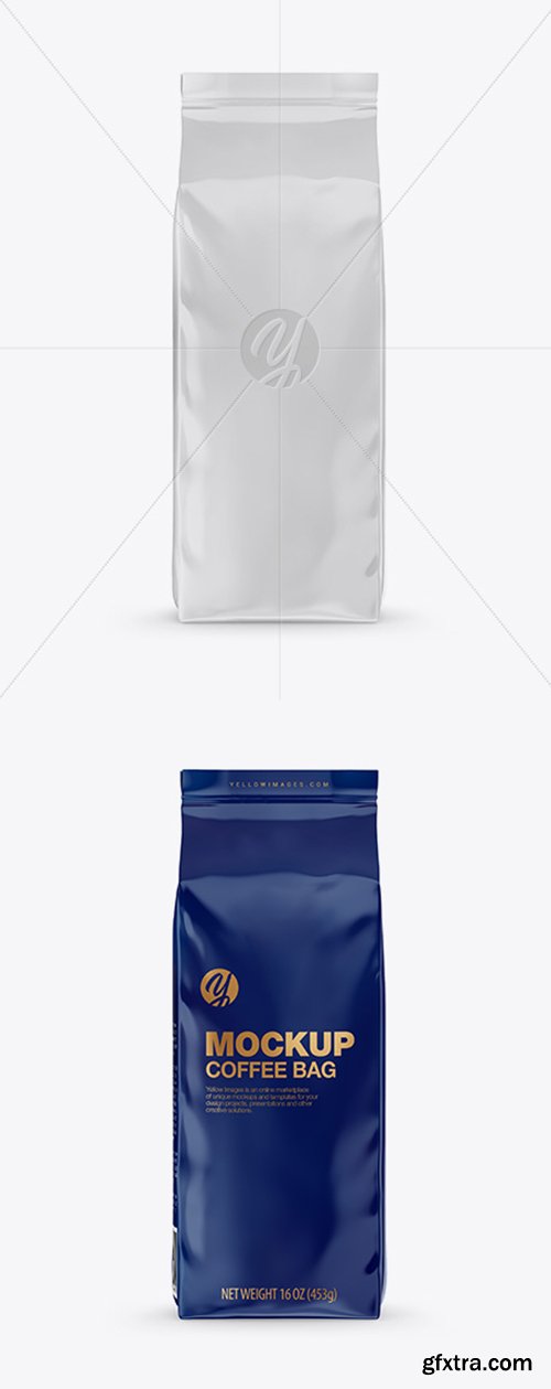 Glossy Coffee Bag Mockup Front View 27071