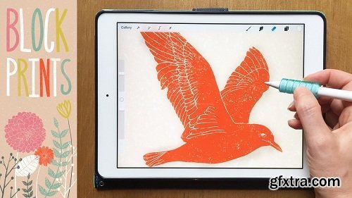 Block Print Style Illustrations on Your iPad + Free Block Print Stamps and Textures for Procreate