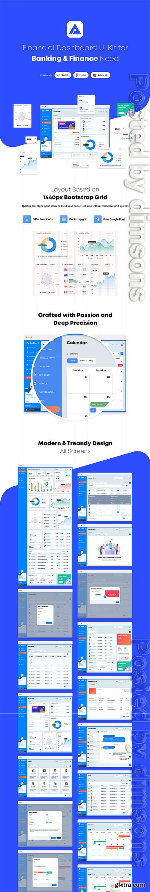 Audite - Financial Dashboard Ui Kit Sketch Template