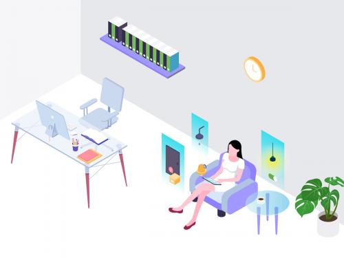 Smart Workspace Isometric Illustration - smart-workspace-isometric-illustration