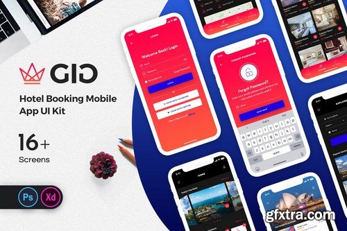 GiG Hotel Booking Mobile App UI Kit