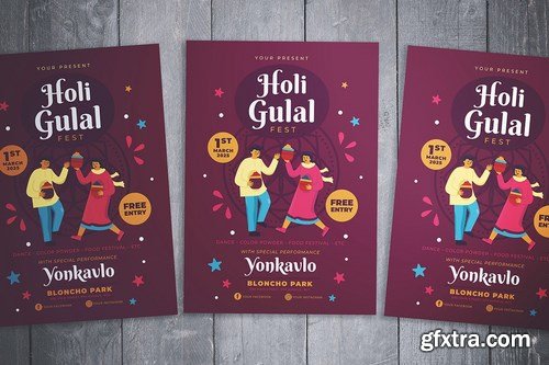 Holi Gulal Fest Flyer