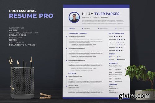 Blue Manager Resume Pro