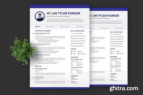 Blue Manager Resume Pro