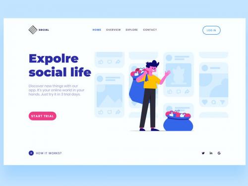 Social Landing Page Illustration - social-landing-page-illustration