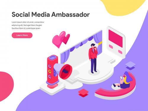 Social Media Ambassador Illustration Concept - social-media-ambassador-illustration-concept