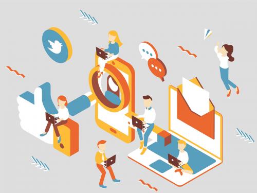 Social Media Isometric Illustration - social-media-isometric-illustration