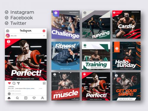 Social media post template collection for gym fitness - social-media-post-template-collection-for-gym-fitness