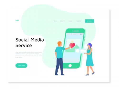 Social Media Service Website Development Illustration for Landing Page - social-media-service-website-development-illustration-for-landing-page