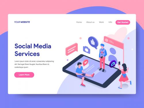 Social Media Services Illustration for Landing Page - social-media-services-illustration-for-landing-page