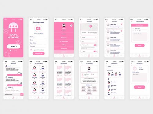 Social Network Mobile App UI Kit - social-network-mobile-app-ui-kit