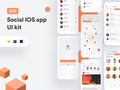 Socio social IOS app ui kit - socio-social-ios-app-ui-kit