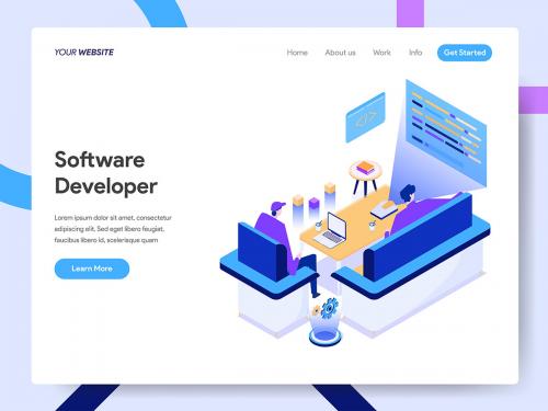 Software Developer Isometric Illustration - software-developer-isometric-illustration-9f90b6b0-ade6-434d-b00b-2b689feb73a2