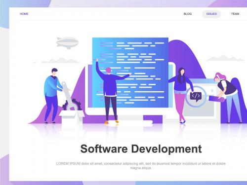 Software Development Flat Concept - software-development-flat-concept