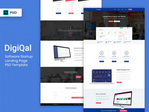 Software Startup Landing Page PSD Template - software-startup-landing-page-psd-template