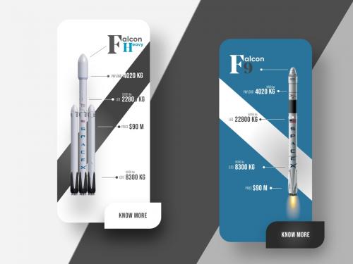 Space X - Rockets Info Mobile UI Design - space-x-rockets-info-mobile-ui-design