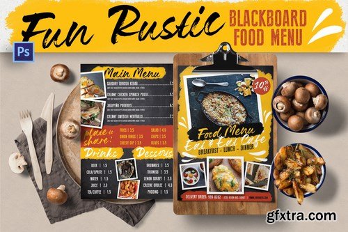 Fun Rustic Blackboard Food Menu