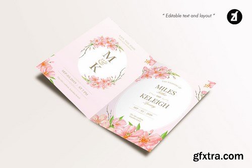 Floral Hand-drawn Watercolor Wedding Invitation