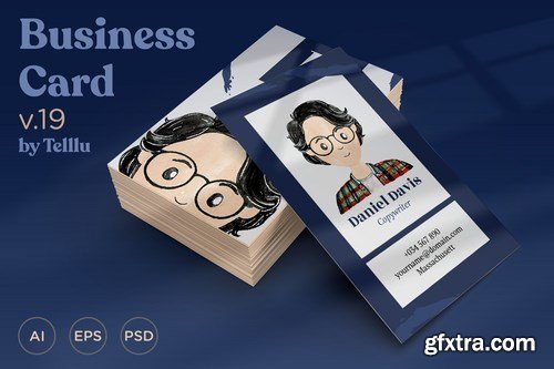 Business Card v.19 Watercolor with Avatar