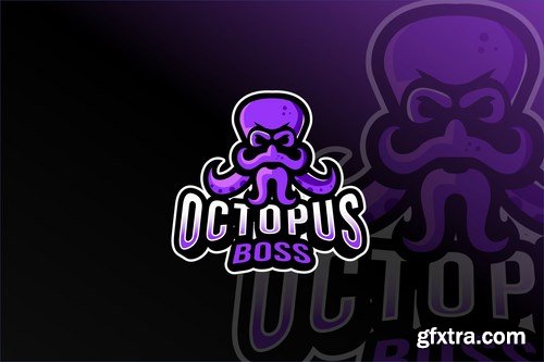 Octopus Boss Esport Logo Template