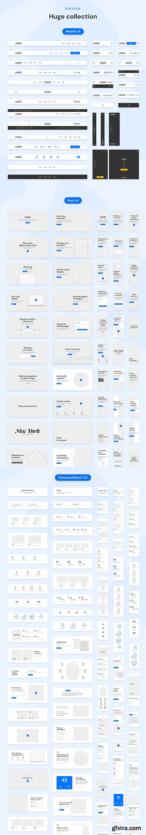 DOB - Desktop & Mobile Wireframe UI Kit