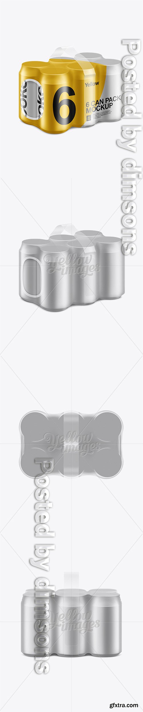 Aluminum Can 6 Pack Mockup 11077