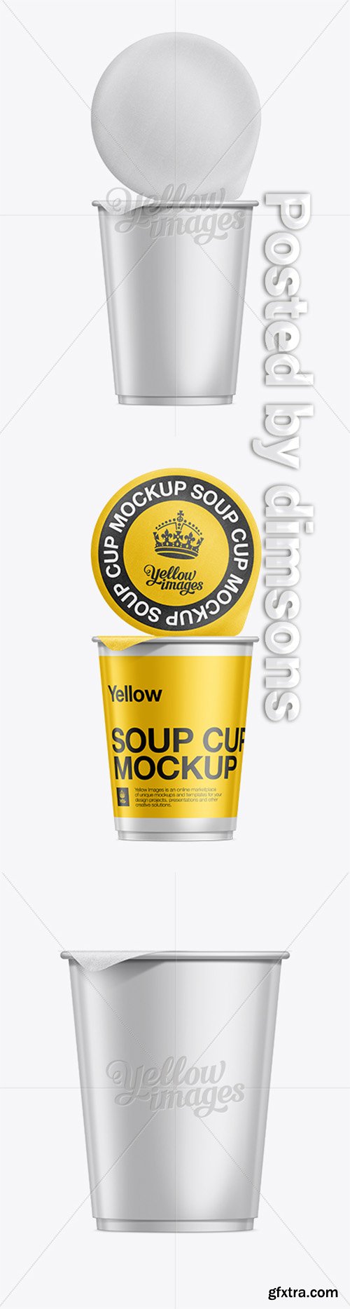 Plastic Soup Cup w/ Foil Lid Mockup 11011