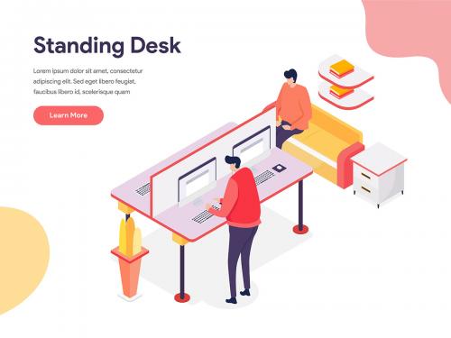 Standing Desk Illustration Concept - standing-desk-illustration-concept