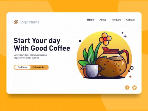 Start Your Day With Coffee Concept Landing Page - start-your-day-with-coffee-concept-landing-page